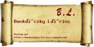 Benkóczky Lőrinc névjegykártya